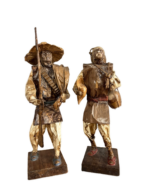 Vintage Handcrafted Xalisco Mexican Folk Art Figurines EB Mexico Paper Mache